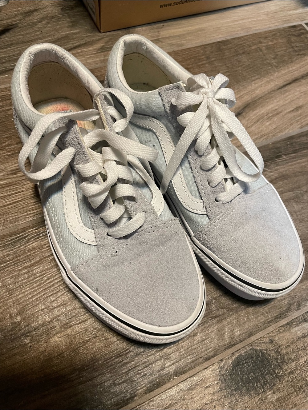 Vans light blue kids 3.5 women’s size 5 Low-Top Canvas Sneakers